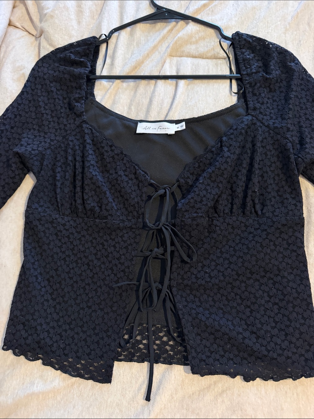 All in Favor Black lace blouse